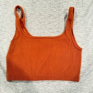 Cotton On Ribbed Burnt Orange Crop Top (SIZE: M/L)